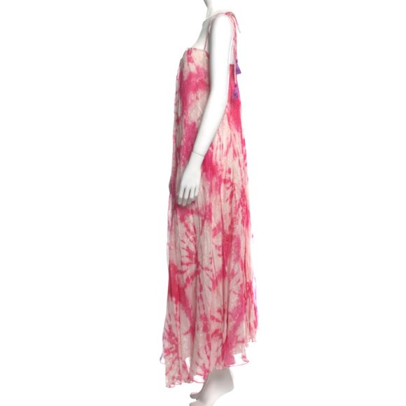 Rococo Sand Ava Maxi Dress Small Fuchsia Metallic Tie Dye Boho Dress New - Picture 2 of 6